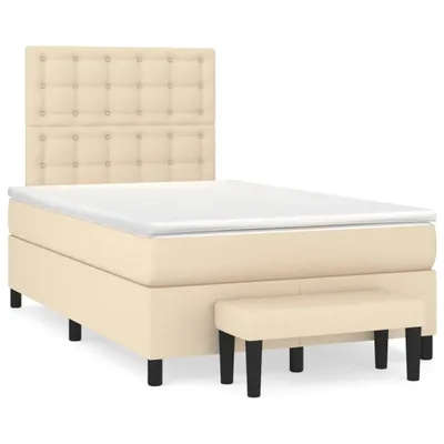 Produktbild von vidaXL Boxspringbett mit Matratze Creme 120x200 cm Stoff