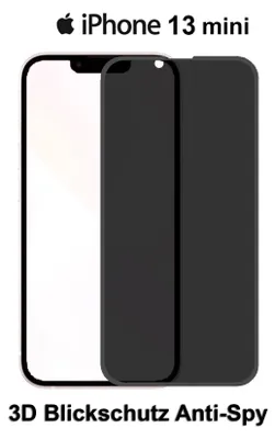 A screen protector for an iPhone 13 mini is shown, with the phone outline visible and the protector covering the screen.