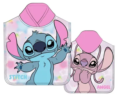 Productafbeelding van Disney Stitch & Angel poncho-handdoek van microvezel