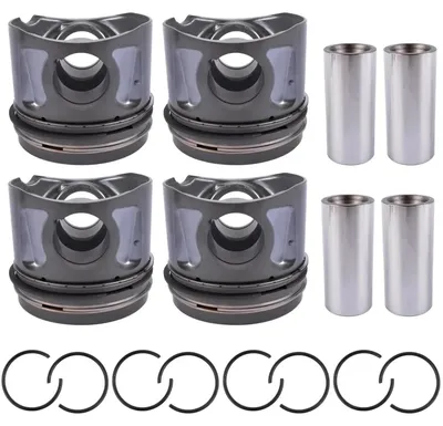 Image de Kit de pistons - 4 pistons standard avec segments - Pour moteur 2,2 L - Alésage 86 mm - Hauteur de compression 43,42 mm - Remplacement pour les références OEM PM001200 5S7Q-AAE