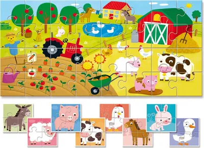 Immagine prodotto di Collezione di puzzle per bambini Ludattica Dudu' - La fattoria (8 x 4)
