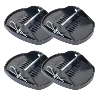 Produktbild von 4x Stützplatten 160 x 30 mm mit Metallstift für Kurbelstütze von Wohnwagen, Wohnmobil, Caravan und Anhänger, Kurbelstützenplatten