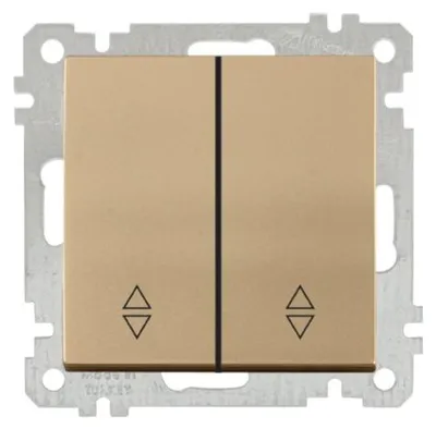 Produktbild von 2-fach Wechselschalter Gold Optik – Unterputz IP20 für Innen – CANDELA