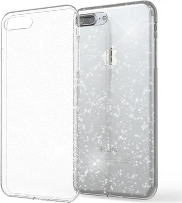 Zdjęcie produktu dla Etui na telefon komórkowy NALIA do Apple iPhone 8 Plus, silikonowe etui z brokatem, przezroczyste