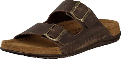Produktbild von Rohde Herren Pantolette Leder Clog Schnalle Memoryfussbett bequem Rodigo-H 5918, Größe:46 EU, Farbe:Braun