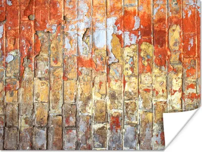 Produktbild von MuchoWow® Poster Wand - Farbe - Backstein 120x90 cm - Wandbild