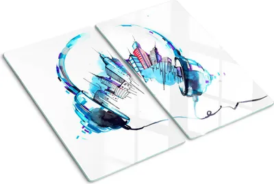 Produktbild von Tulup Glas-Herdabdeckplatte - 2x30x52cm - Glaskeramikkochfeld-Abdeckung Spritzschutz Zweiteilig Stadtgeflüster