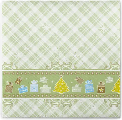 Produktbild von Sovie HOME Weihnachtsserviette Joy in Grün aus Linclass® Airlaid 40 x 40 cm, 12 Stück