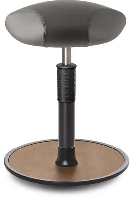 Produktbild von Sitz- Stehhocker Free Regular Triangel Boxmark Leder Grau schwarz /Natur.