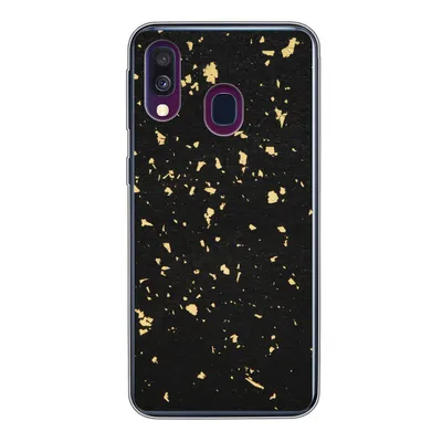 Produktbild von MuchoWow® Handyhülle Schutzhülle Hülle für Samsung Galaxy A40 Goldene Flocken auf schwarzem Hintergrund Silikon Softcase Handy Hülle - Handy-Tasche