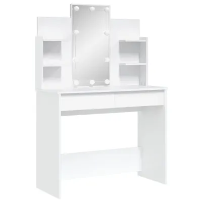 Produktbild von "Winterschlussverkauf "Schminktisch Modernes Design - Kosmetiktisch/Frisiertisch - mit LED-Leuchten Weiß 96x40x142 cm NeuMöbel 2181665