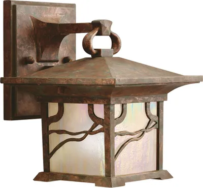 Immagine prodotto di Lampada da esterno a parete in alluminio con vetro H: 20,6 cm IP44 in rame antico E27 vintage
