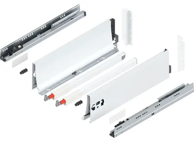 Produktbild von Blum Tandembox antaro D-Reling(K) Schubladenschienen-Set | 1 Paar, 30kg 400mm | Vollauszug Blumotion, seidenweiß