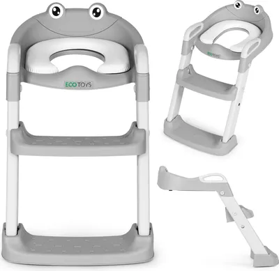 Obrázek produktu pro Dětské WC sedátko se schůdky a žebříkem, modré, ECOTOYS