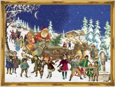 Image de Calendrier de l'Avent « Traîneau de Noël » grand format avec motif