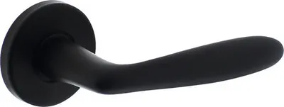 Produktbild von Türdrücker auf Rosette Intersteel Phobos schwarz matt 2 Stück
