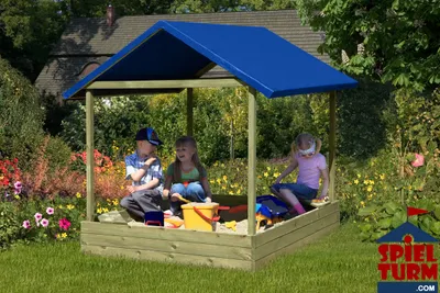 Produktbild von Sandkasten Sophie mit Dach 152x152x180cm
