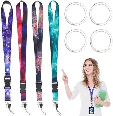 Obrázek produktu pro Šňůrka na průkazy a odznaky, sada 4 ks, nylon