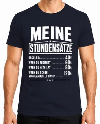 Productafbeelding van Mijn uurtarieven. Grappige uitspraak. Sarcastisch. T-shirt voor timmermannen, marineblauw, maat L