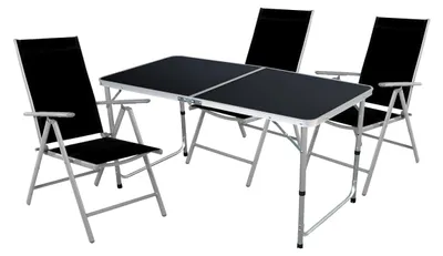 Image de Ensemble de sièges de camping Outdoor 4 pièces gris argenté/noir
