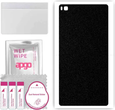 Produktbild von apgo Rückseite Schutzfolie, Skin, kompatibel mit Huawei P8, Hinten Displayschutzfolie aus Vinylfolie, kratzfest, einfache Montage - Mattschwarz