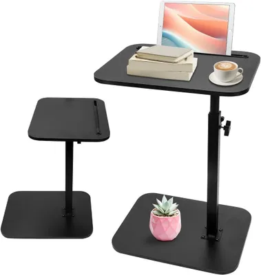 Produktbild von Beistelltisch in C-Form, 360° drehbar und höhenverstellbar, Couchtisch, Couchtisch, Beistelltisch, Sofatisch, Nachttisch für Wohnzimmer, Schlafzimmer,