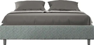 Produktbild von ITYHOME - Gepolstertes Bett mit Bettkasten 160x210 mit Stoffbezug Aragona 7 Himmelblau Azelia
