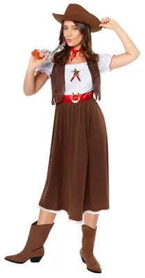 Produktbild von Amscan Cowgirl Kostüm, Western, Damen, Größe 8-10