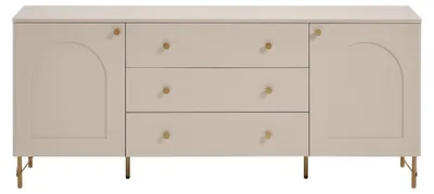 Produktbild von Sideboard mit 2 Türen und 3 Schubladen - Beige und Gold ALOBARA