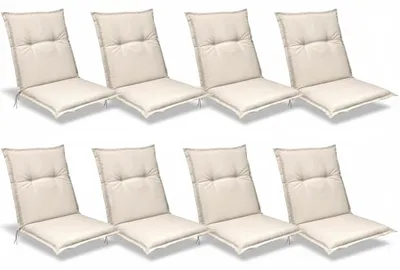 Produktbild von Beautissu 8er Set Niedriglehner Auflagen Base NL, 100x50cm, Natur