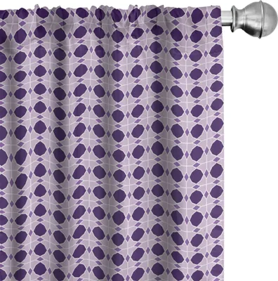 Zdjęcie produktu dla ABAKUHAUS Etniczne zasłony, firanki, geometryczny arabski styl mozaikowy Tradycyjny bohemy Orientalny abstrakcyjny pastel, 2 sztuki 75 x 245 cm, ciemnofioletowy fioletowy