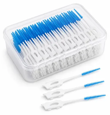 Produktbild von Zahnzwischenraumbürsten 200er Set, flexible Silikon Zahnstocher mit Massagefunktion, wiederverwendbare Interdentalbürsten für Zahnreinigung