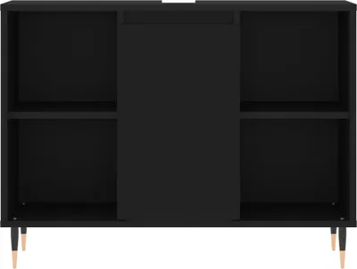 Produktbild von "2026 Promotion" Badschrank - Badezimmerschrank - Schwarz 80x33x60 cm Holzwerkstoff - Badezimmer CC29674