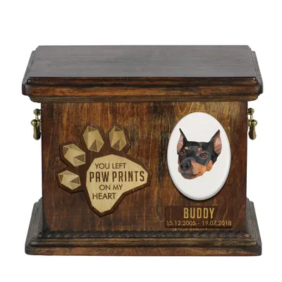 Productafbeelding van Duitse pinscher - Urn voor as van een hond, gepersonaliseerde urn met gravure, herdenkingskist voor as van een hond, merk Art-Dog