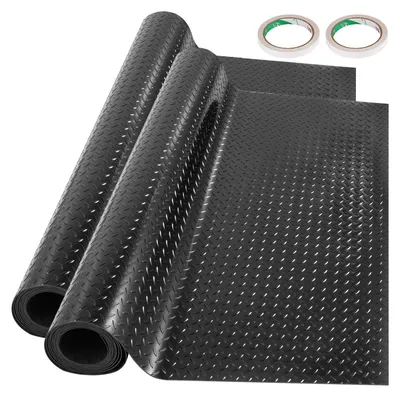 Zdjęcie produktu dla Mata podłogowa SucceBuy z PVC 0,25 × 110 × 520 cm – czarna wykładzina podłogowa do warsztatu i garażu