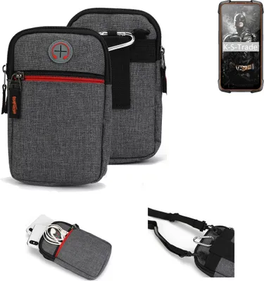 Produktbild von K-S-Trade Holster Gürteltasche kompatibel mit Cubot KingKong 5 Pro Handy Tasche Schutz Hülle grau Zusatzfächer 1x