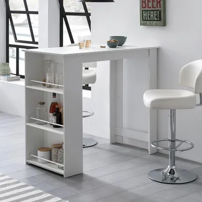 Produktbild von Bartisch >WL5.732< in Weiß, Holzwerkstoff - 120x107x60cm (BxHxT)