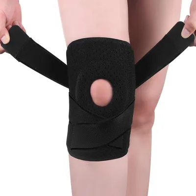 Produktbild von Kniebandage Mit Seitlichen Stabilisatoren, 1 Stück, Mit Patella-Gel-Pads, Für Knie-Regeneration Und Verletzungsprophylaxe, Für Männer Und Frauen