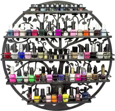 Produktbild von Confibel Nagellackregal – Organizer für Nagellackflaschen und ätherische Öle – Wandregal in Schwarz – Flaschenregal und Wanddekoration