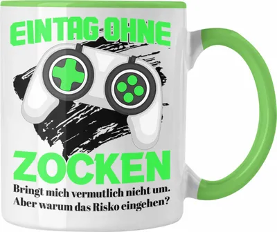 Produktbild von Trendation - Ein Tag Ohne Zocken Tasse Gamer Geschenk Spruch Gaming (Grün)