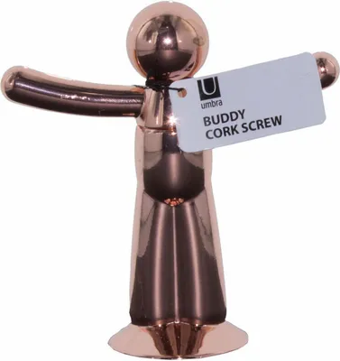 Immagine prodotto di Umbra Buddy Korkenzieher, Weinflaschenöffner, Flaschenöffner, Weinzubehör, Verchromtes Gussmetall, Chrom, Kupfer, 480323880
