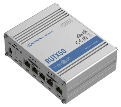 Obrázek produktu pro Teltonika RUTX50, Wi-Fi 5 (802.11ac), Připojení na síť Ethernet, 5G, Nerezová ocel, Přenosný router