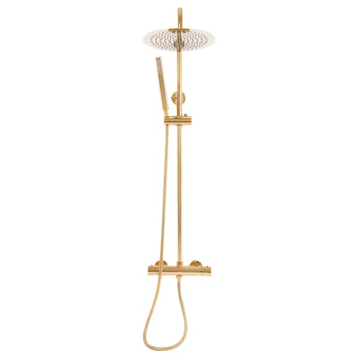 Produktbild von Kupfer Duschsystem mit 38℃ Thermostat Regendusche Gold