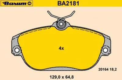 Produktbild von BARUM Bremsbelagsatz, Scheibenbremse Vorderachse BA2181