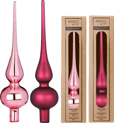 Produktbild von Christbaumspitze Glas 26cm 1 Stück matt / glänzend sort. - Berry Kiss