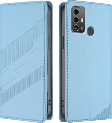 Obrázek produktu pro Pouzdro pro ZTE Blade A53 Pro,Polyuretankožené peněženkové pouzdro s přihrádkou na karty a funkcí stojánku Hellblau