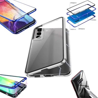 Obrázok produktu pre Pre Samsung Galaxy S24 Mobile Phone Case 360 Magnetic Glass Bumper Metal Case Case Cover