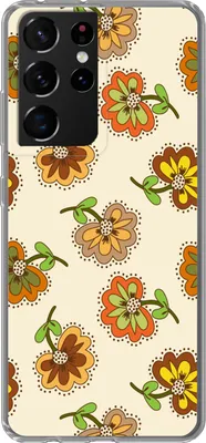 Produktbild von MuchoWow® Handyhülle Schutzhülle Hülle für Telefoonhoesje Samsung Galaxy S21 Ultra Design - Blumen - Retro - Vintage Silikon Softcase Handy Hülle - Mobiltelefon
