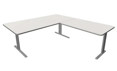 Produktbild von Schreibtisch Unic BxTxH200x100x75cm Anbautisch 120x80cm weiß