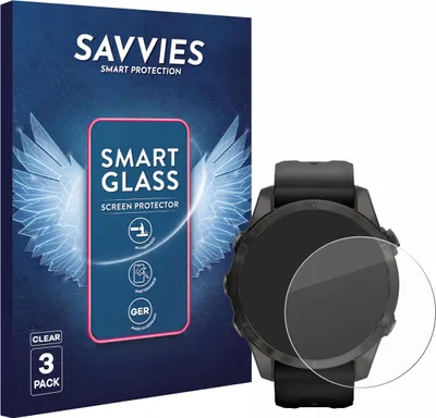 Produktbild von 3x Savvies Schutzglas Folie für Garmin Epix Pro (Gen 2) (42 mm) 9H Panzer Schutzfolie Glas Displayschutz klar transparent